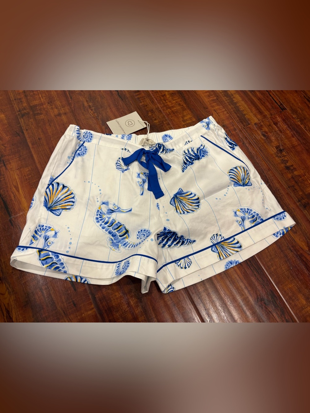 NWT Cyberjammies Women’s White & Blue Seahorse Shorts size 6